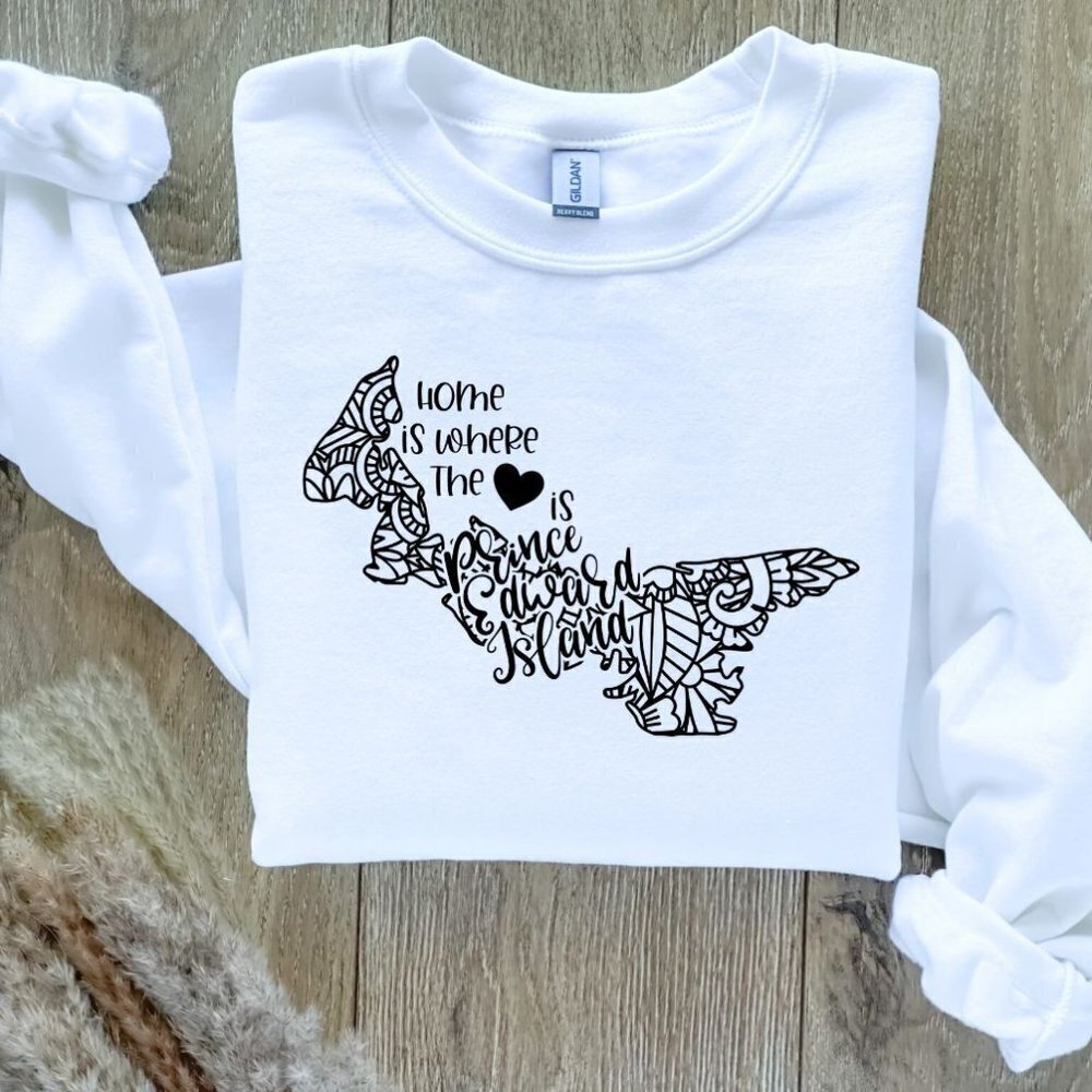 Canadian Provinces Home Is Where The Heart Is Sweatshirt  - Prince Edward Island